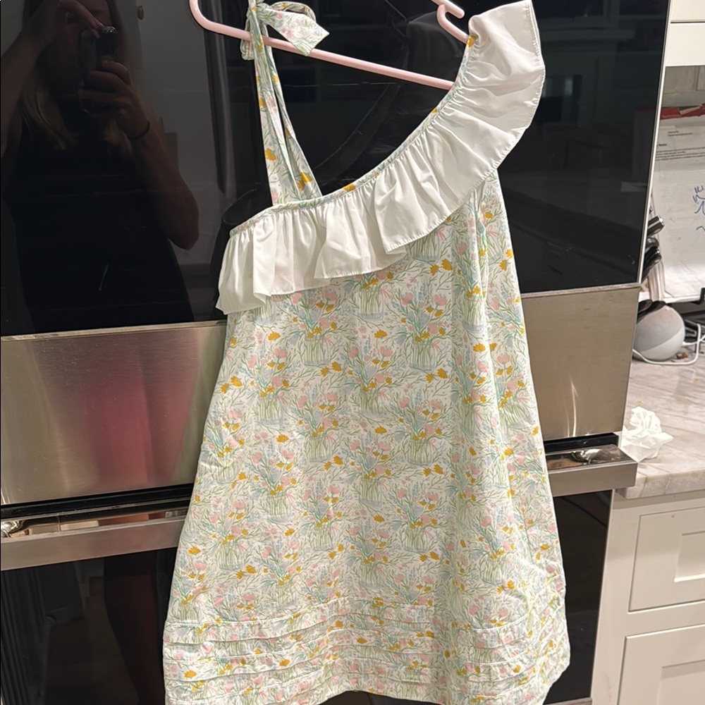 Floral One-Shoulder Dress with Ruffle